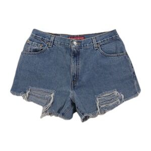 Levis 550 Shorts‎ Womens 30" Waist Classic Relaxed Blue Denim Cut Off